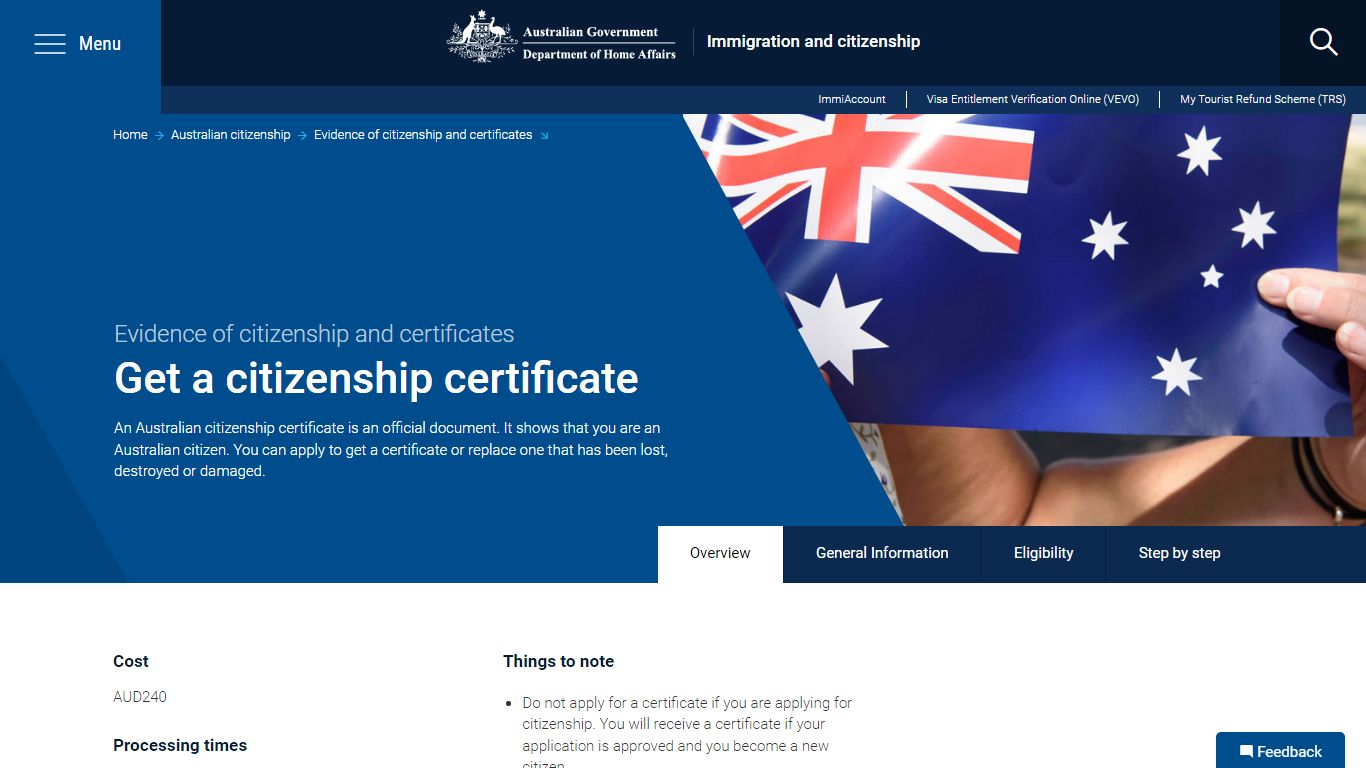 Evidence of citizenship and certificates Get a citizenship certificate